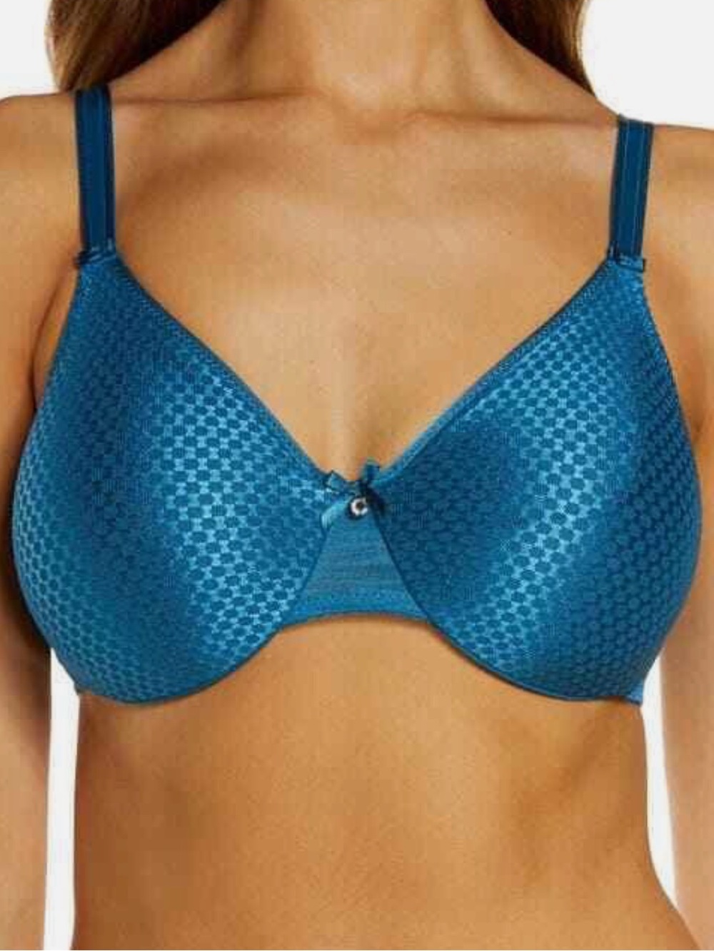 Chantelle 38DDD C Magnifique Seamless Unlined Minimizer Smoothing Charm Blue Bow
